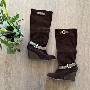 Michael Kors Brown Suede Slouchy Boots